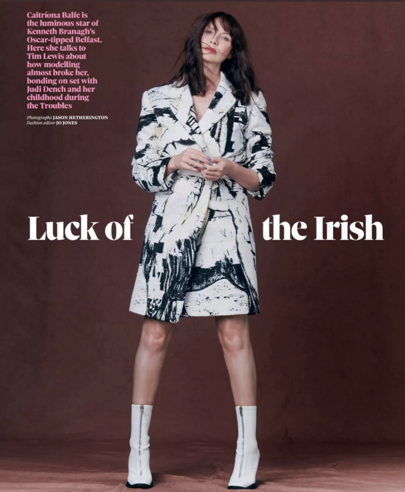 OBSERVER magazine 23 January 2022 Caitriona Balfe cover and interview Sam Heughan - Image 3